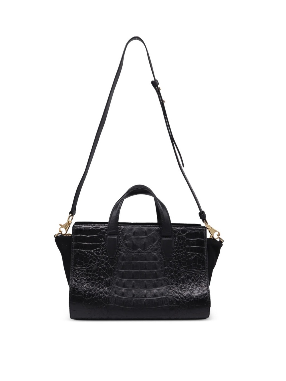 Alexander Wang Black Croc-Embossed Tote with Gold Hardware